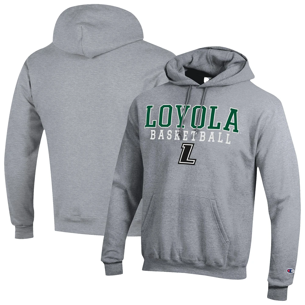 Men's Champion Loyola Greyhounds Basketball Stack Pullover Hoodie