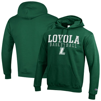 Men's Champion Loyola Greyhounds Basketball Stack Pullover Hoodie