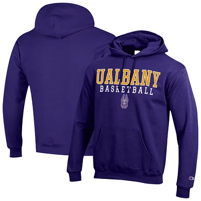 Men's Champion UAlbany Great Danes Basketball Stack Pullover Hoodie