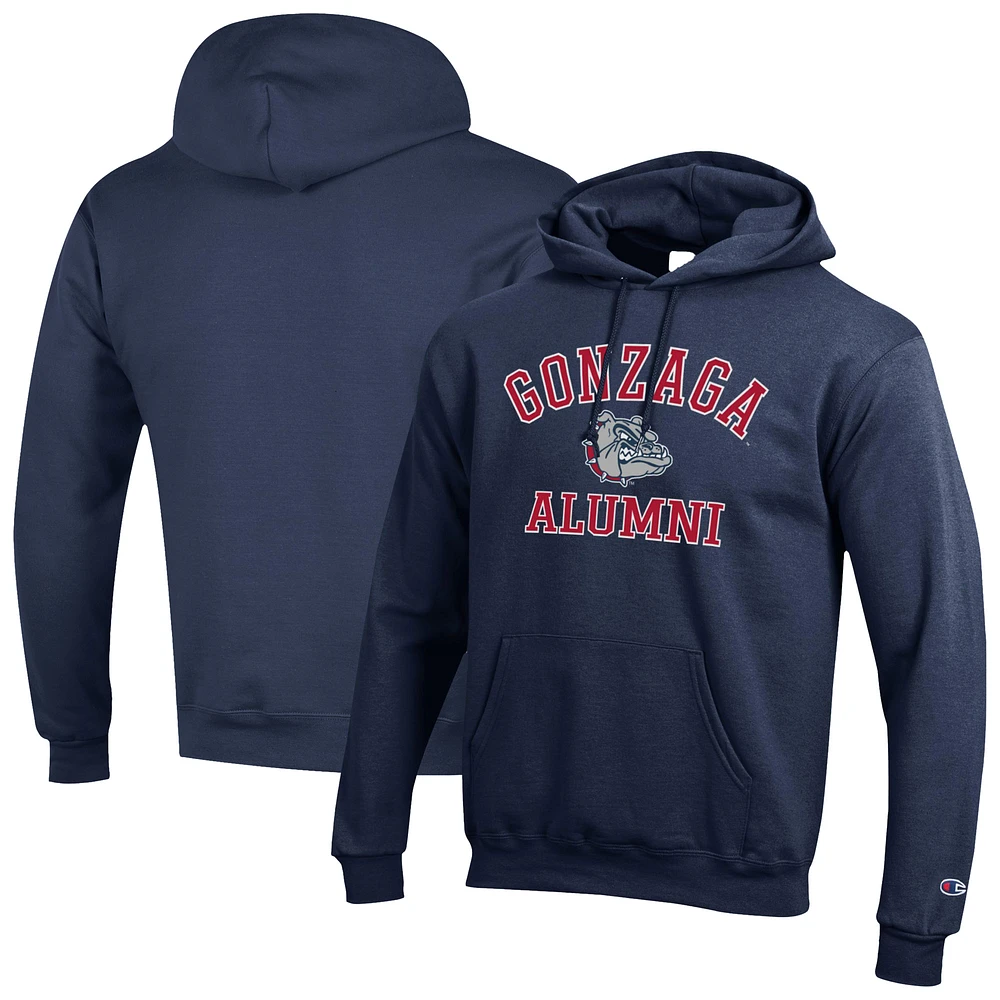 Men's Champion Navy Gonzaga Bulldogs Alumni Arch Pullover Hoodie