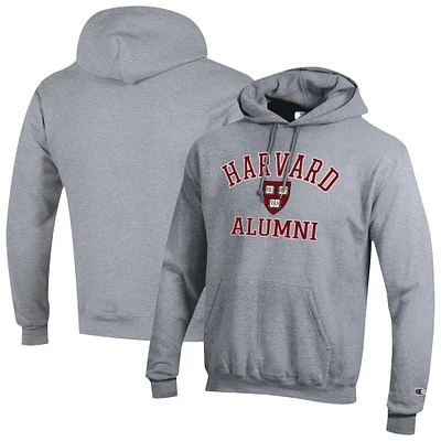 Men's Champion Gray Harvard Crimson Alumni Arch Pullover Hoodie