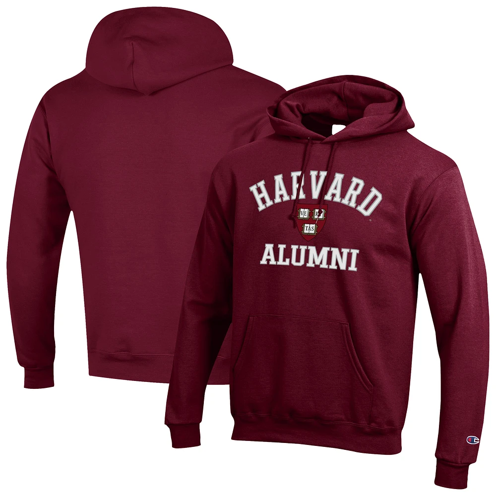 Men's Champion Maroon Harvard Crimson Alumni Arch Pullover Hoodie