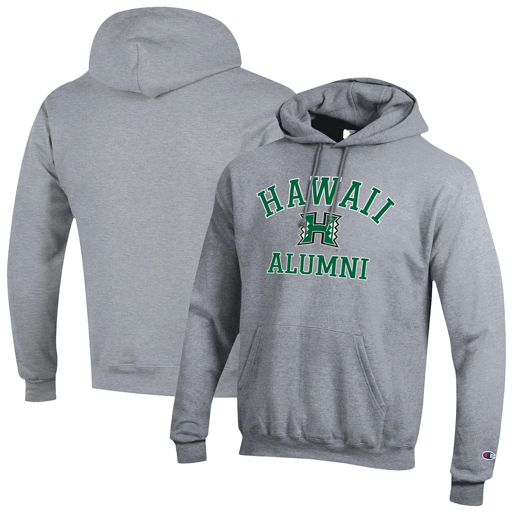 Men's Champion Gray Hawaii Rainbow Warriors Alumni Arch Pullover Hoodie