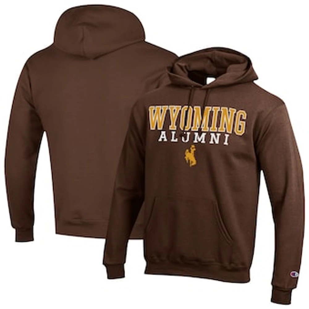 Men's Champion Wyoming Cowboys Alumni Stacked Pullover Hoodie