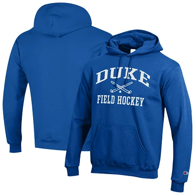 Men's Champion Royal Duke Blue Devils Icon Field Hockey Powerblend Pullover Hoodie