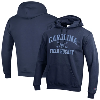Men's Champion Navy North Carolina Tar Heels Icon Field Hockey Powerblend Pullover Hoodie