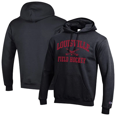 Men's Champion Louisville Cardinals Icon Field Hockey Powerblend Pullover Hoodie