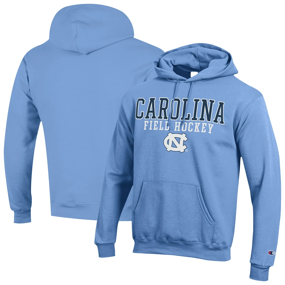 Men's Champion North Carolina Tar Heels Stack Field Hockey Powerblend Pullover Hoodie
