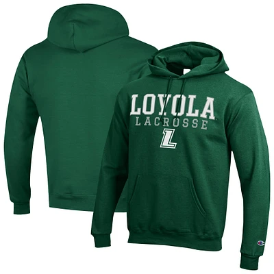 Men's Champion Loyola Greyhounds Lacrosse Stack Powerblend Pullover Hoodie