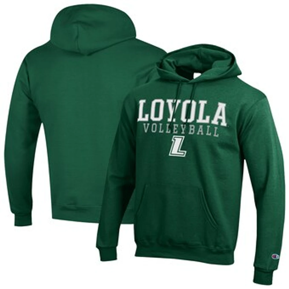 Men's Champion Loyola Greyhounds Volleyball Stack Powerblend Pullover Hoodie