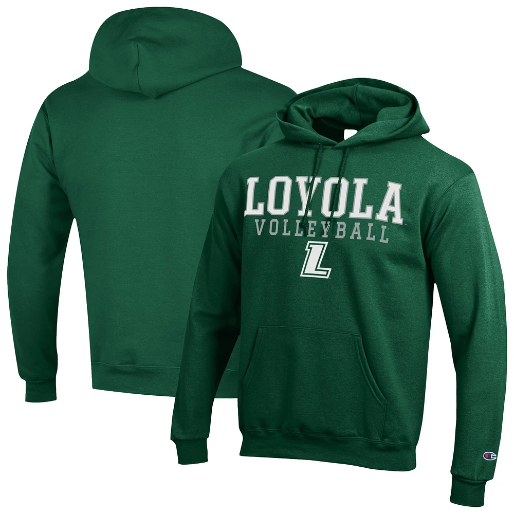 Men's Champion Loyola Greyhounds Volleyball Stack Powerblend Pullover Hoodie