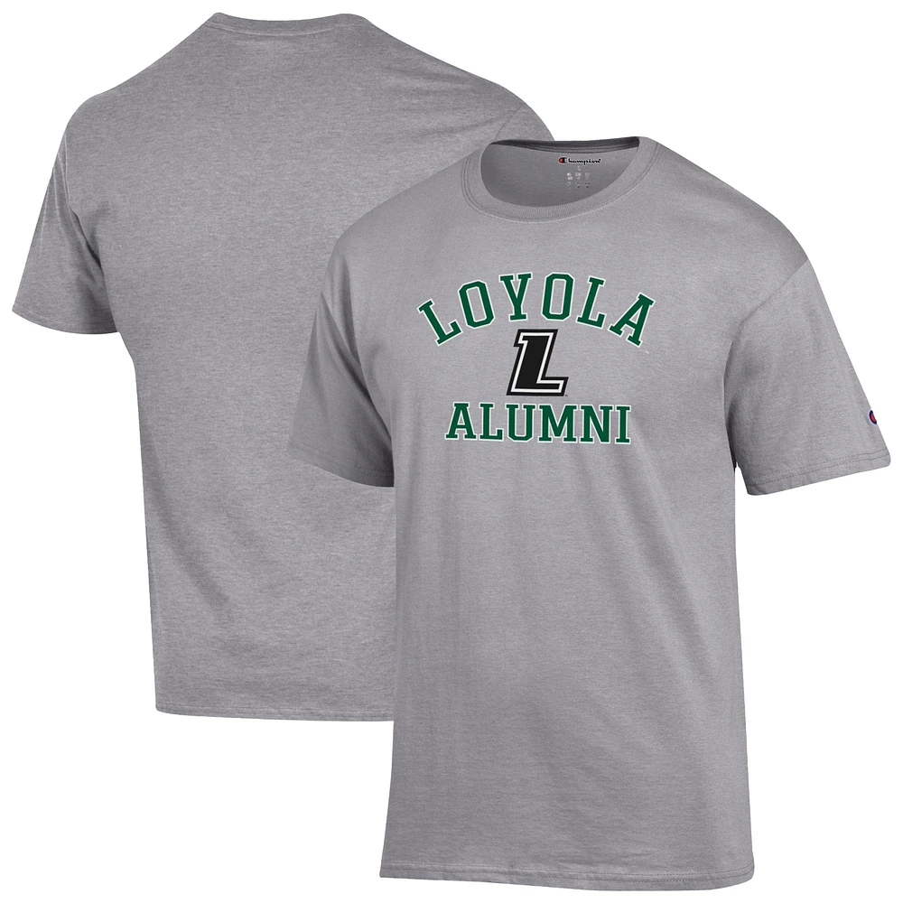 Men's Champion Gray Loyola Greyhounds Alumni Arch T-Shirt