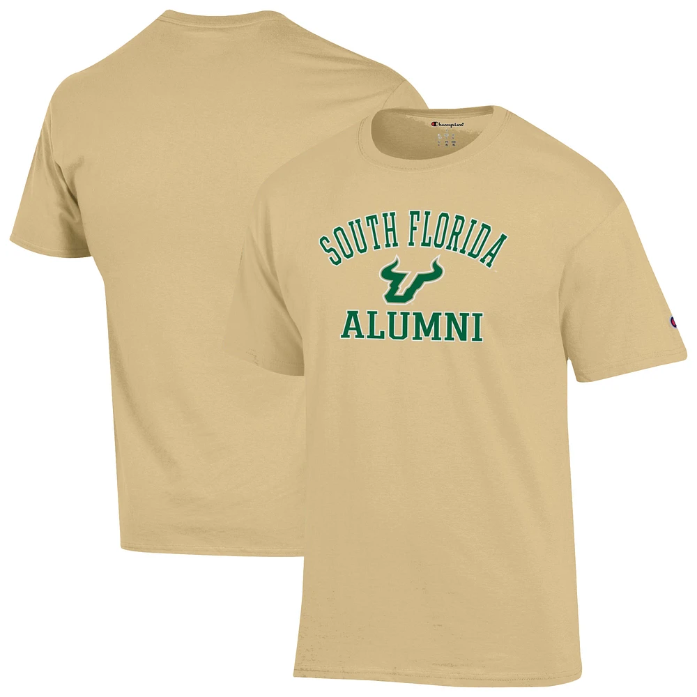 Men's Champion Gold South Florida Bulls Alumni Arch T-Shirt