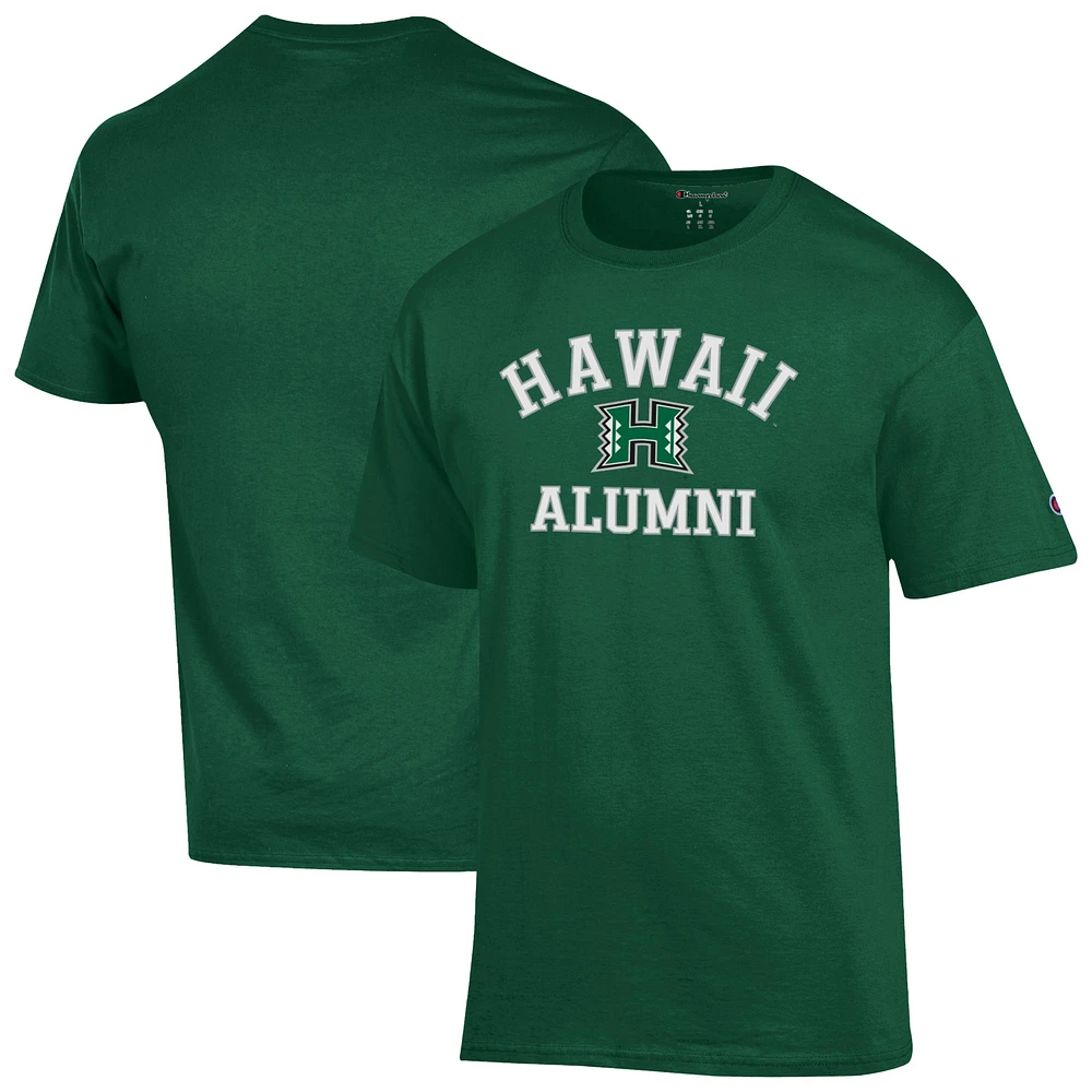 Men's Champion Green Hawaii Rainbow Warriors Alumni Arch T-Shirt