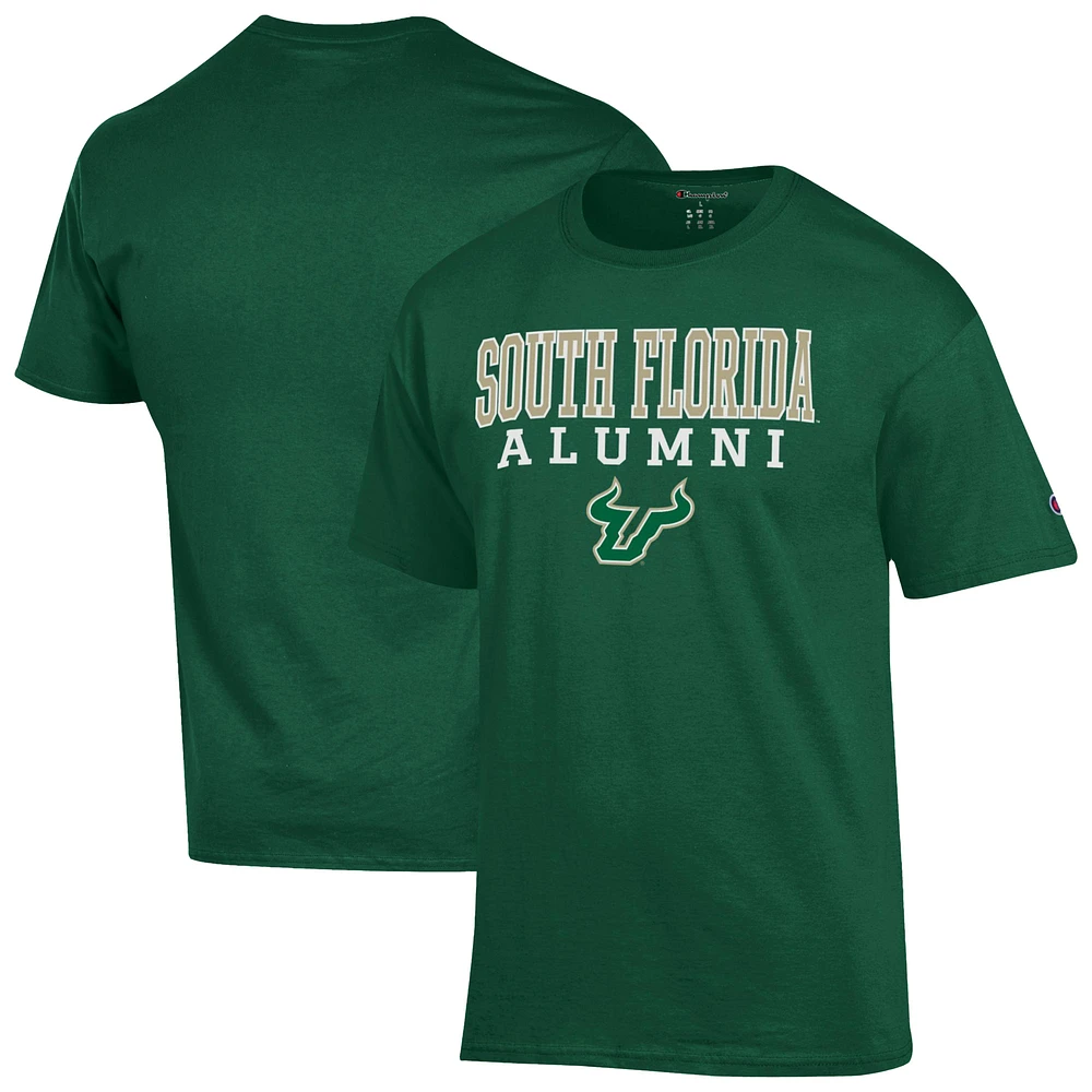 Men's Champion Green South Florida Bulls Stacked Alumni T-Shirt