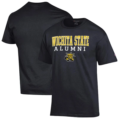Men's Champion Black Wichita State Shockers Stacked Alumni T-Shirt
