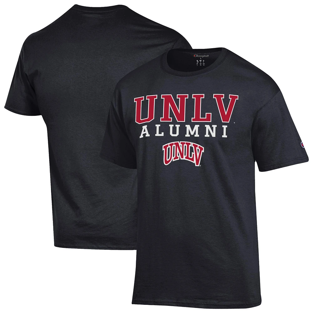 Men's Champion Black UNLV Rebels Stacked Alumni T-Shirt