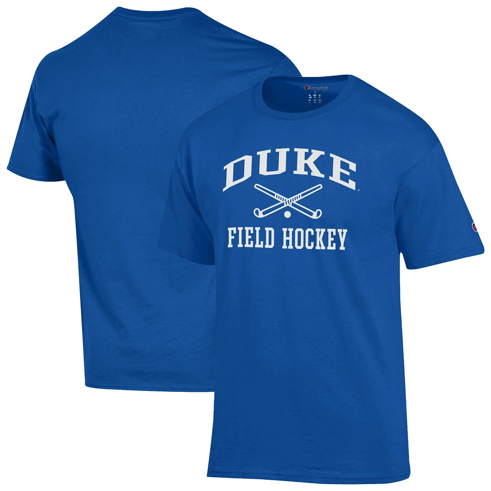 Men's Champion Royal Duke Blue Devils Field Hockey Icon T-Shirt