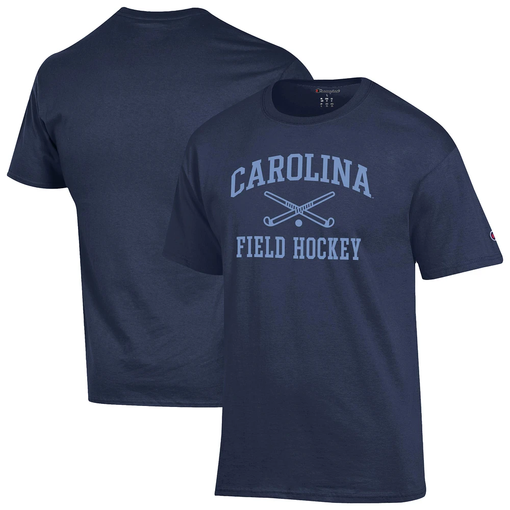 Men's Champion Navy North Carolina Tar Heels Field Hockey Icon T-Shirt