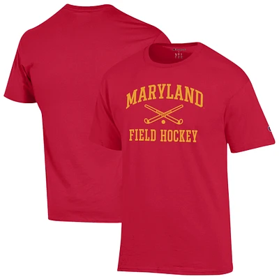 Men's Champion Red Maryland Terrapins Field Hockey Icon T-Shirt