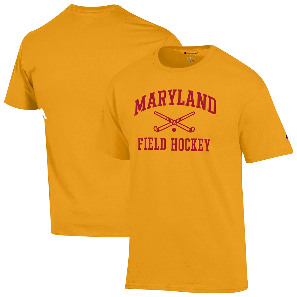 Men's Champion Gold Maryland Terrapins Field Hockey Icon T-Shirt
