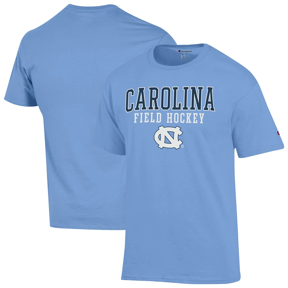 Men's Champion Carolina Blue North Tar Heels Field Hockey Stacked T-Shirt