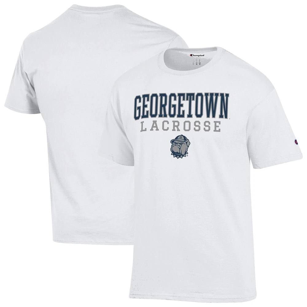 Men's Champion Georgetown Hoyas Stacked Lacrosse T-Shirt