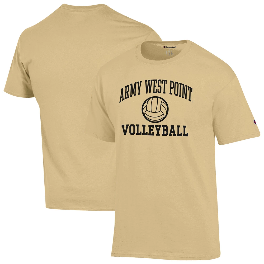 Men's Champion Gold Army Black Knights Volleyball Icon T-Shirt