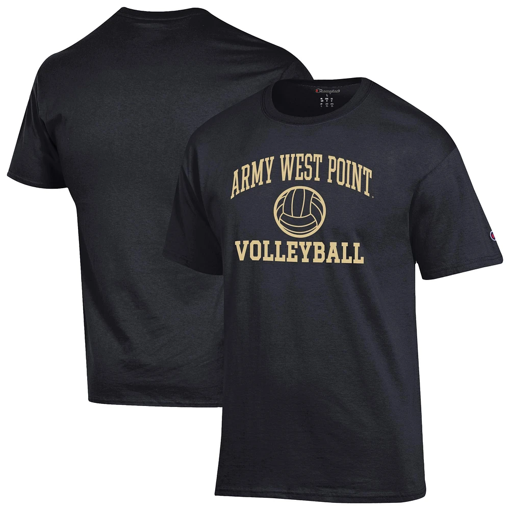 Men's Champion Black Army Knights Volleyball Icon T-Shirt