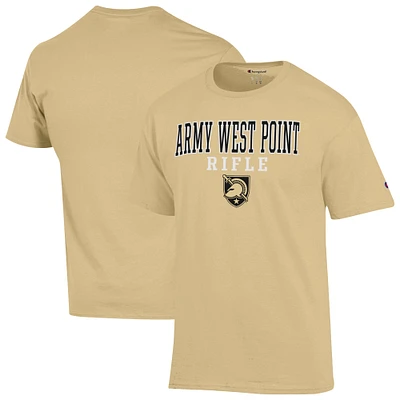 Men's Champion Gold Army Black Knights Stacked Rifle T-Shirt