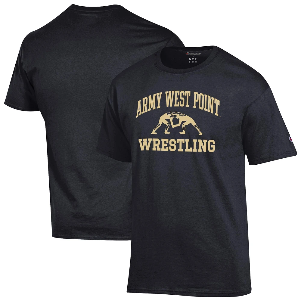 Men's Champion Black Army Knights Wrestling Icon T-Shirt
