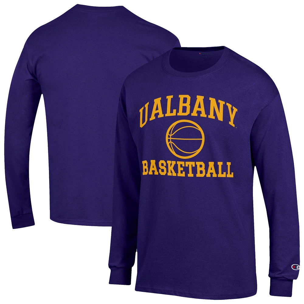 Men's Champion UAlbany Great Danes Basketball Icon Long Sleeve T-Shirt
