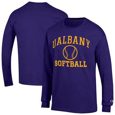 Men's Champion UAlbany Great Danes Softball Icon Long Sleeve T-Shirt