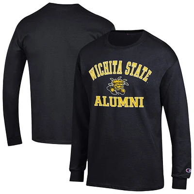 Men's Champion Black Wichita State Shockers Alumni Arched Long Sleeve T-Shirt