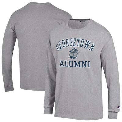 Men's Champion Gray Georgetown Hoyas Alumni Arched Long Sleeve T-Shirt