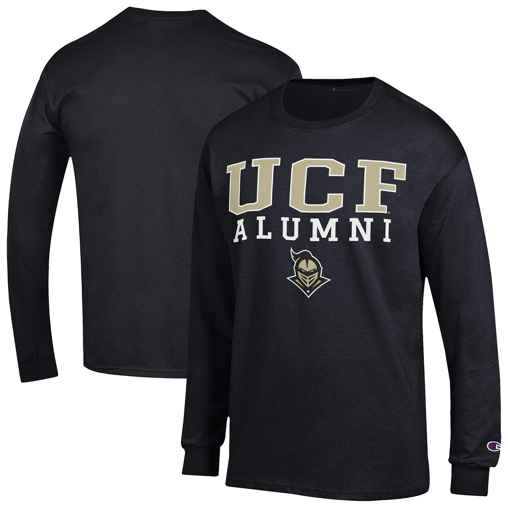 Men's Champion Black UCF Knights Stacked Alumni Long Sleeve T-Shirt