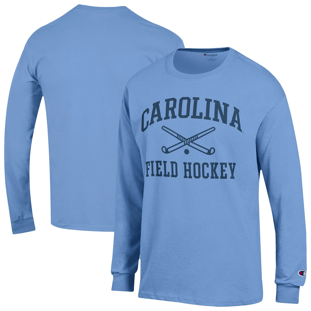 Men's Champion Carolina North Tar Heels Field Hockey Icon Long Sleeve T-Shirt