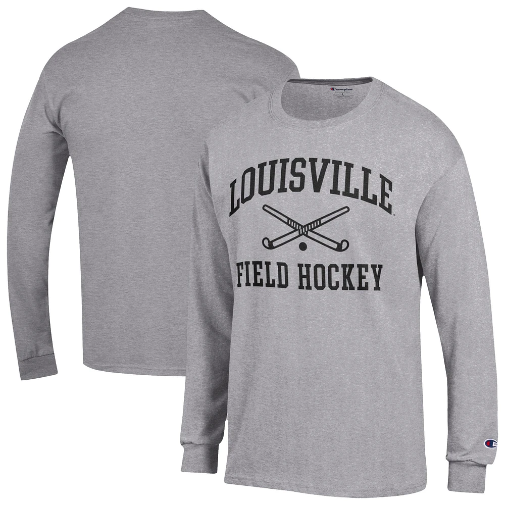 Men's Champion Louisville Cardinals Field Hockey Icon Long Sleeve T-Shirt