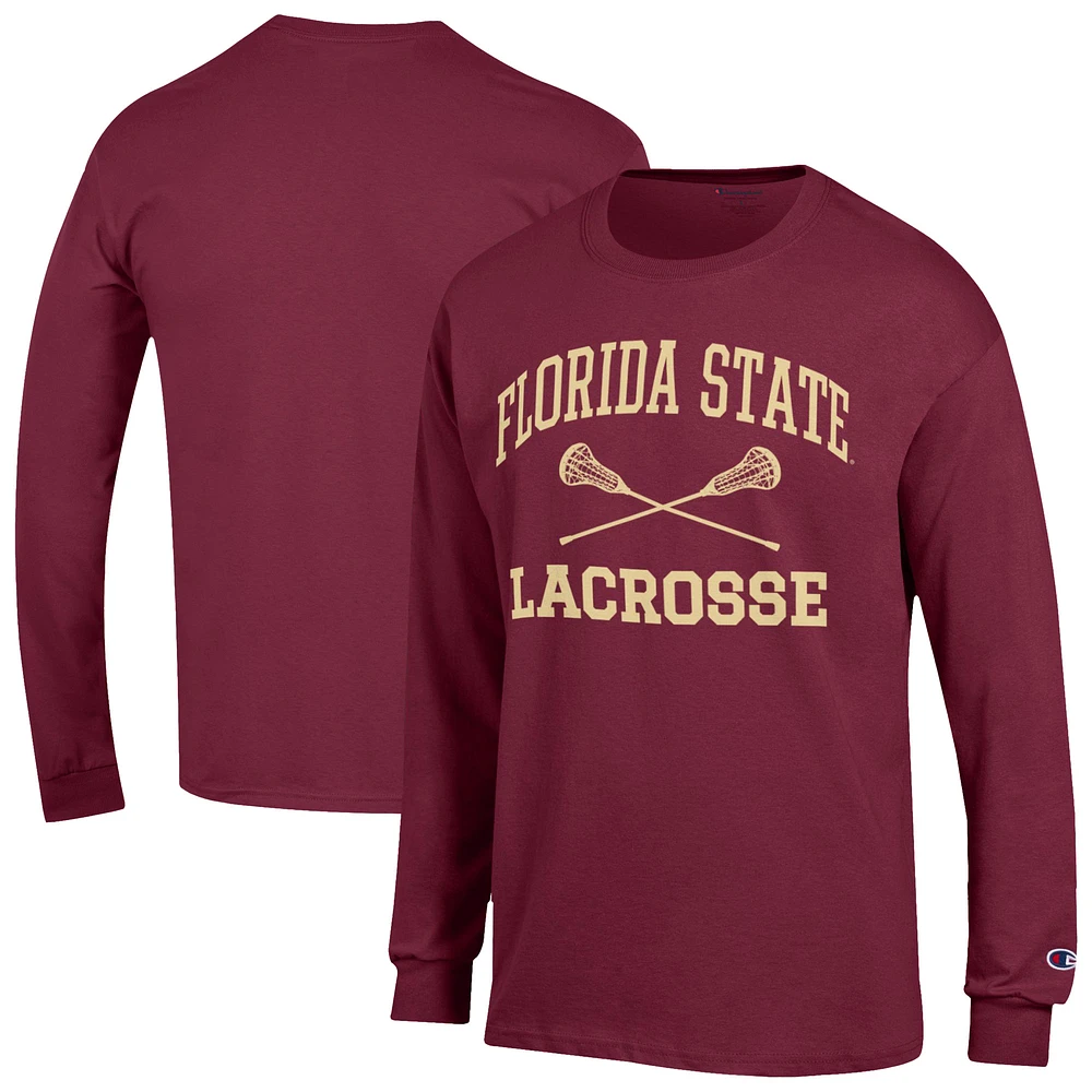 Men's Champion Florida State Seminoles Icon Lacrosse Long Sleeve T-Shirt