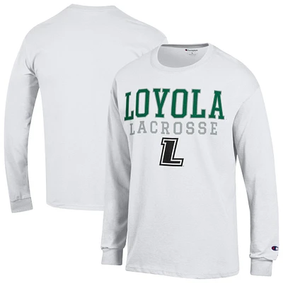 Men's Champion White Loyola Greyhounds Long Sleeve T-Shirt