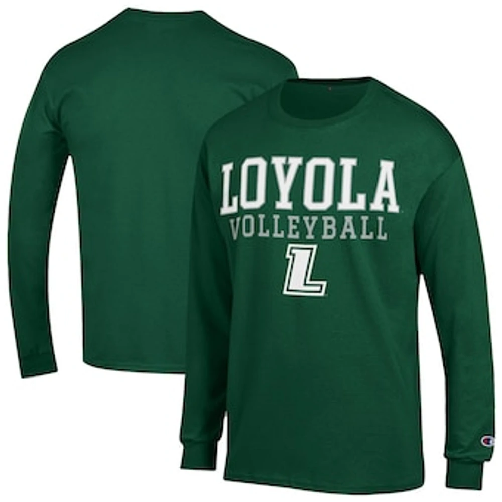 Men's Champion Loyola Greyhounds Stack Volleyball Long Sleeve T-Shirt