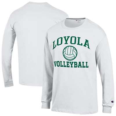 Men's Champion White Loyola Greyhounds Long Sleeve T-Shirt