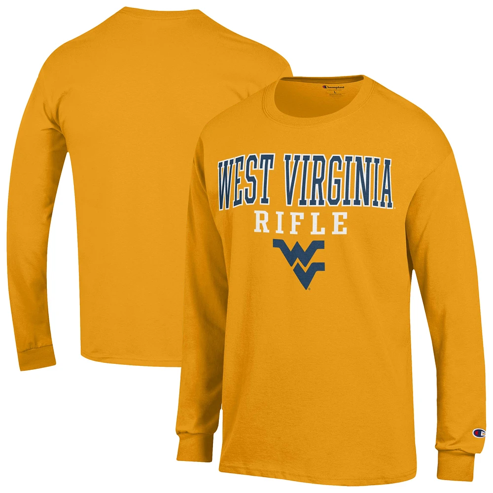 Men's Champion West Virginia Mountaineers Stacked Rifle Long Sleeve T-Shirt