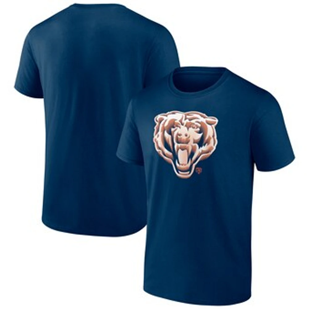 Men's Navy Chicago Bears Chrome Dimension T-Shirt