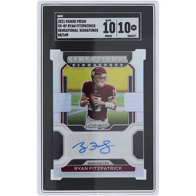 Ryan Fitzpatrick Washington Commanders Autographed 2021 Panini Prizm Silver Prizm #SS-RF #5/149 SGC Authenticated 10/10 Card