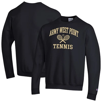 Men's Champion Black Army Knights Tennis Icon Powerblend Pullover Sweatshirt