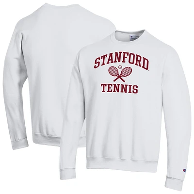 Men's Champion White Stanford Cardinal Powerblend Pullover Crewneck Sweatshirt