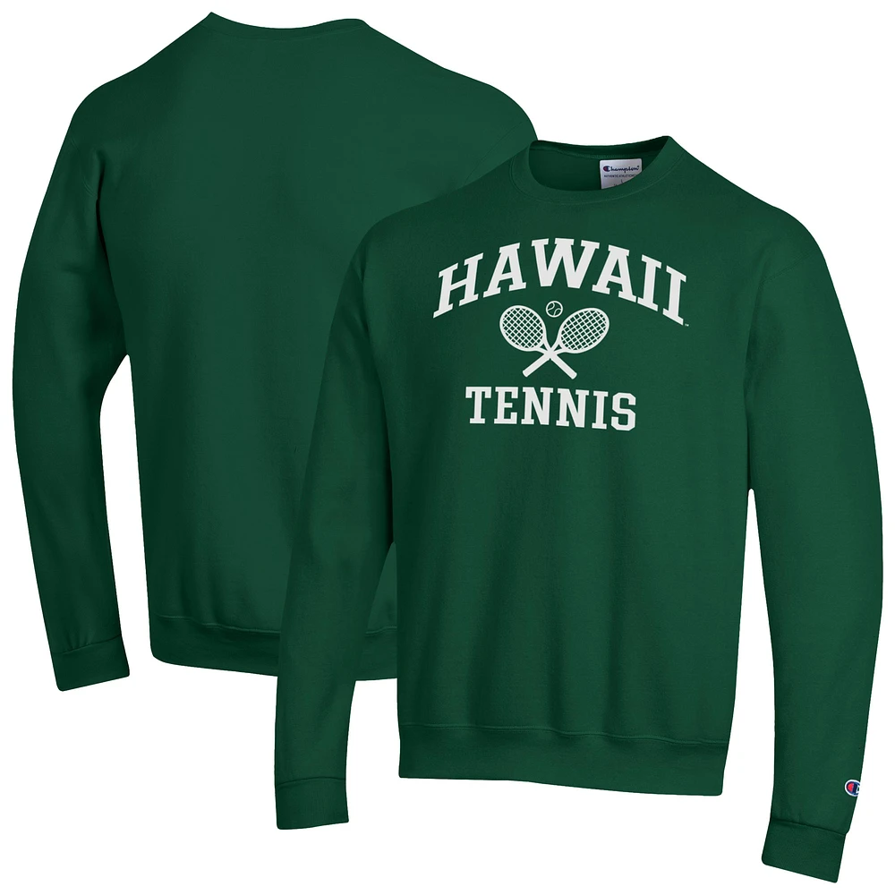 Men's Champion Hawaii Rainbow Warriors Tennis Icon Powerblend Pullover Sweatshirt