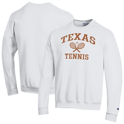 Men's Champion White Texas Longhorns Powerblend Pullover Crewneck Sweatshirt