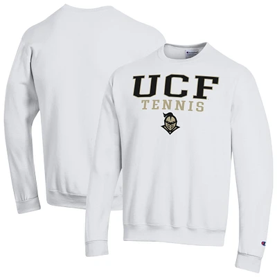 Men's Champion White UCF Knights Powerblend Pullover Crewneck Sweatshirt